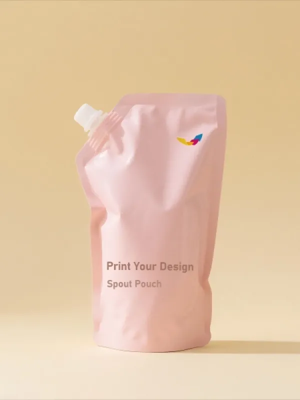 stand up refill pouch with spout at the corner